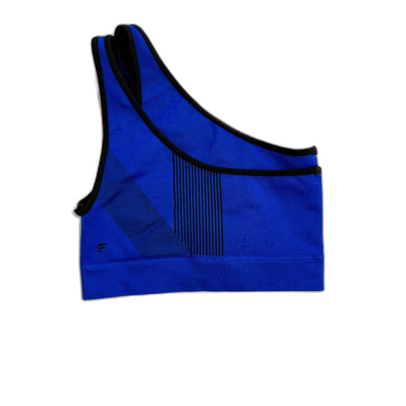 Fabletics Indy One-Shoulder Sports Bra in Lapis/Black | S - Picture 1 of 7